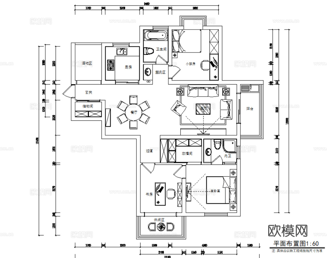 10套北欧风格家装CAD施工图附效果图cad施工图