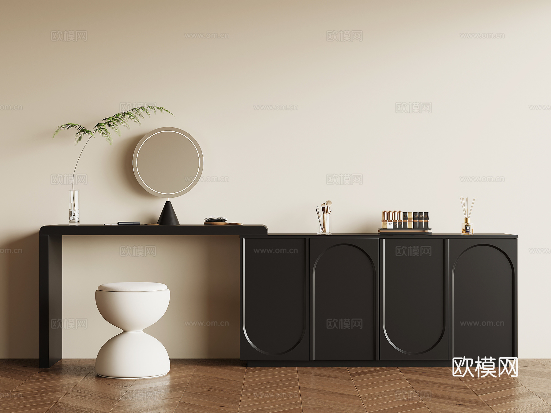 法式复古梳妆台su模型