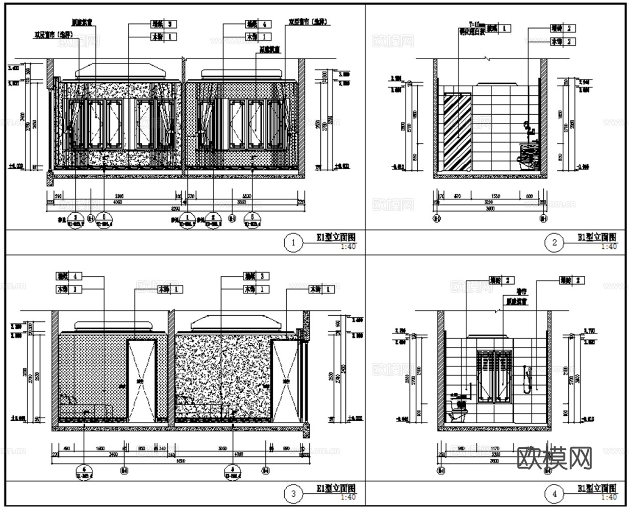 10套欧式轻奢风格样板间别墅大宅CAD施工图附效果图cad施工图