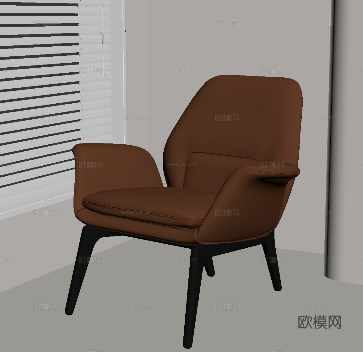 现代意式休闲椅 单人椅su模型