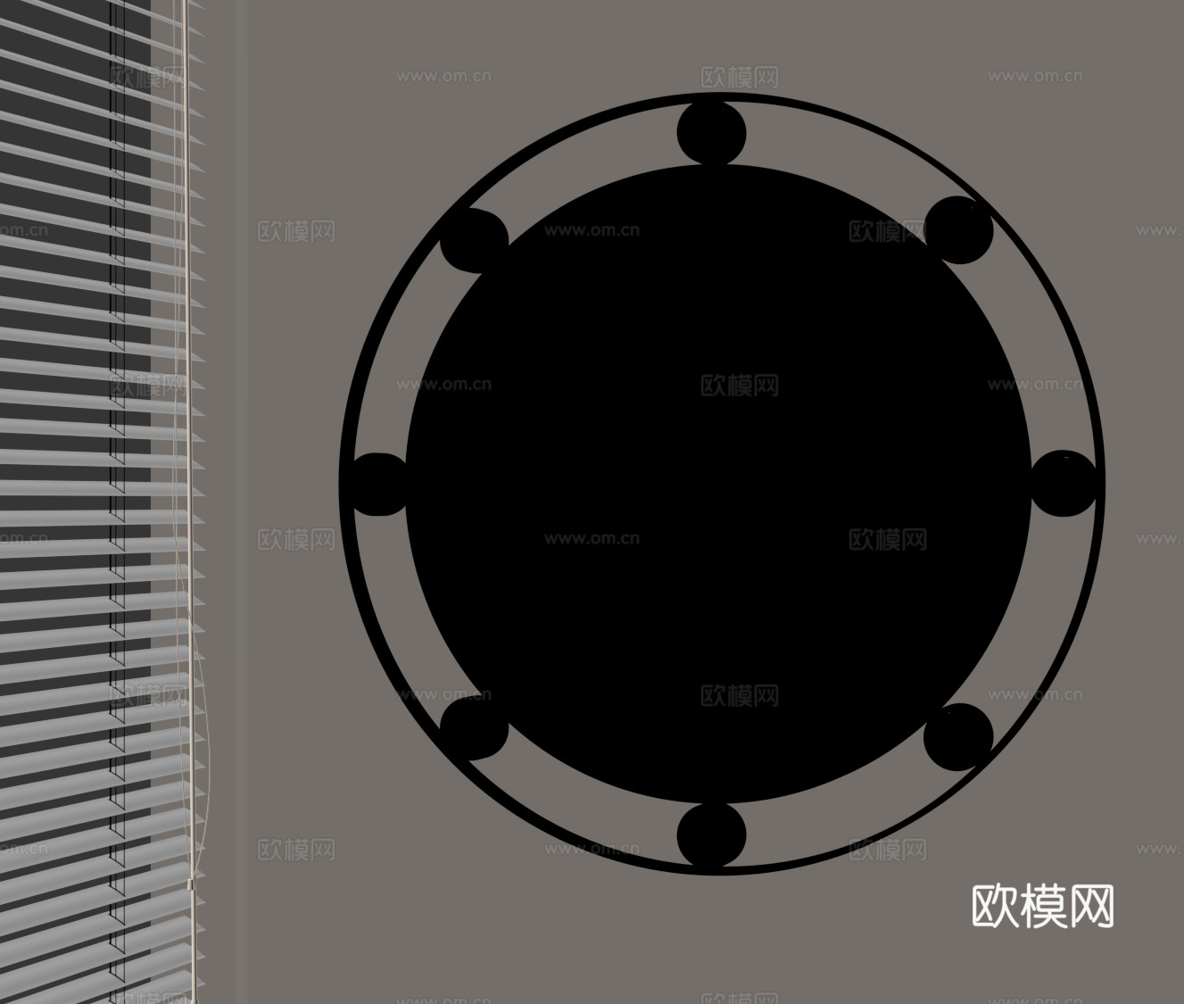 现代意式镜子 金属镜子su模型