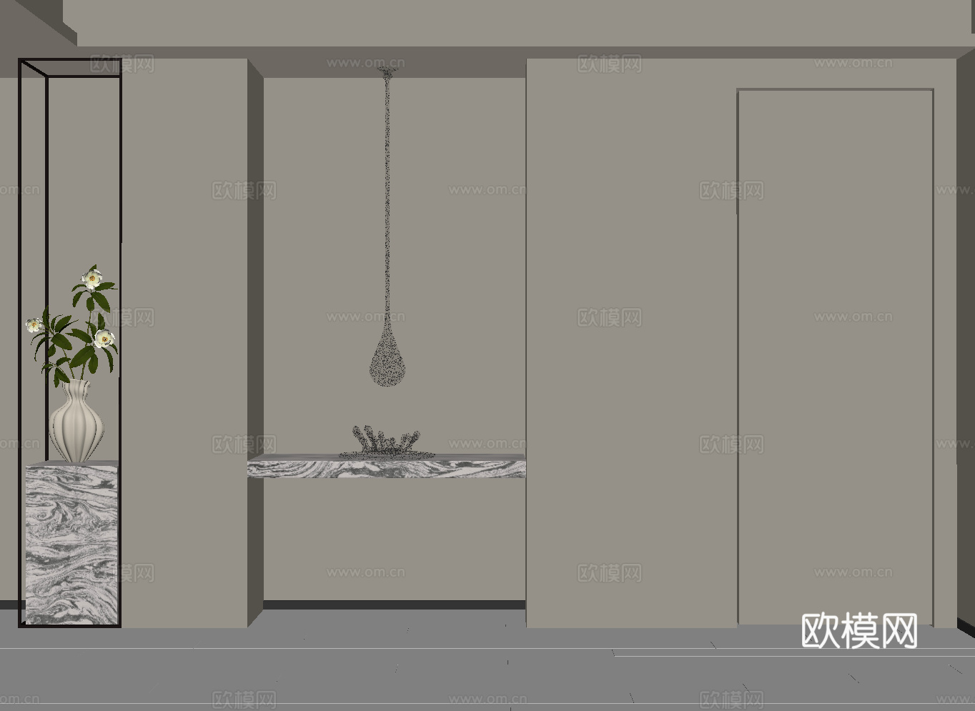 现代玄关 入户装饰玄关su模型