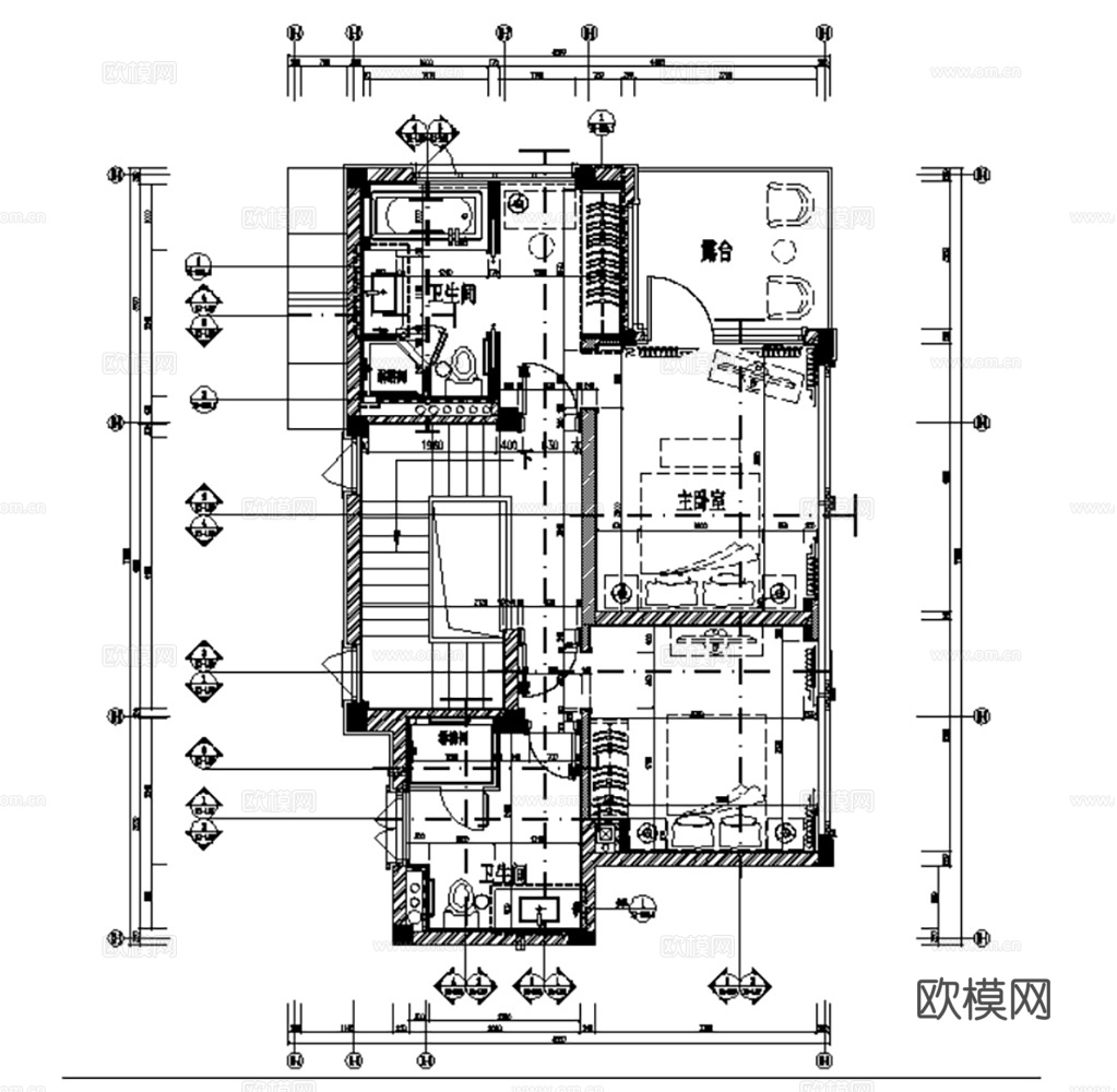 10套欧式轻奢风格样板间别墅大宅CAD施工图附效果图cad施工图