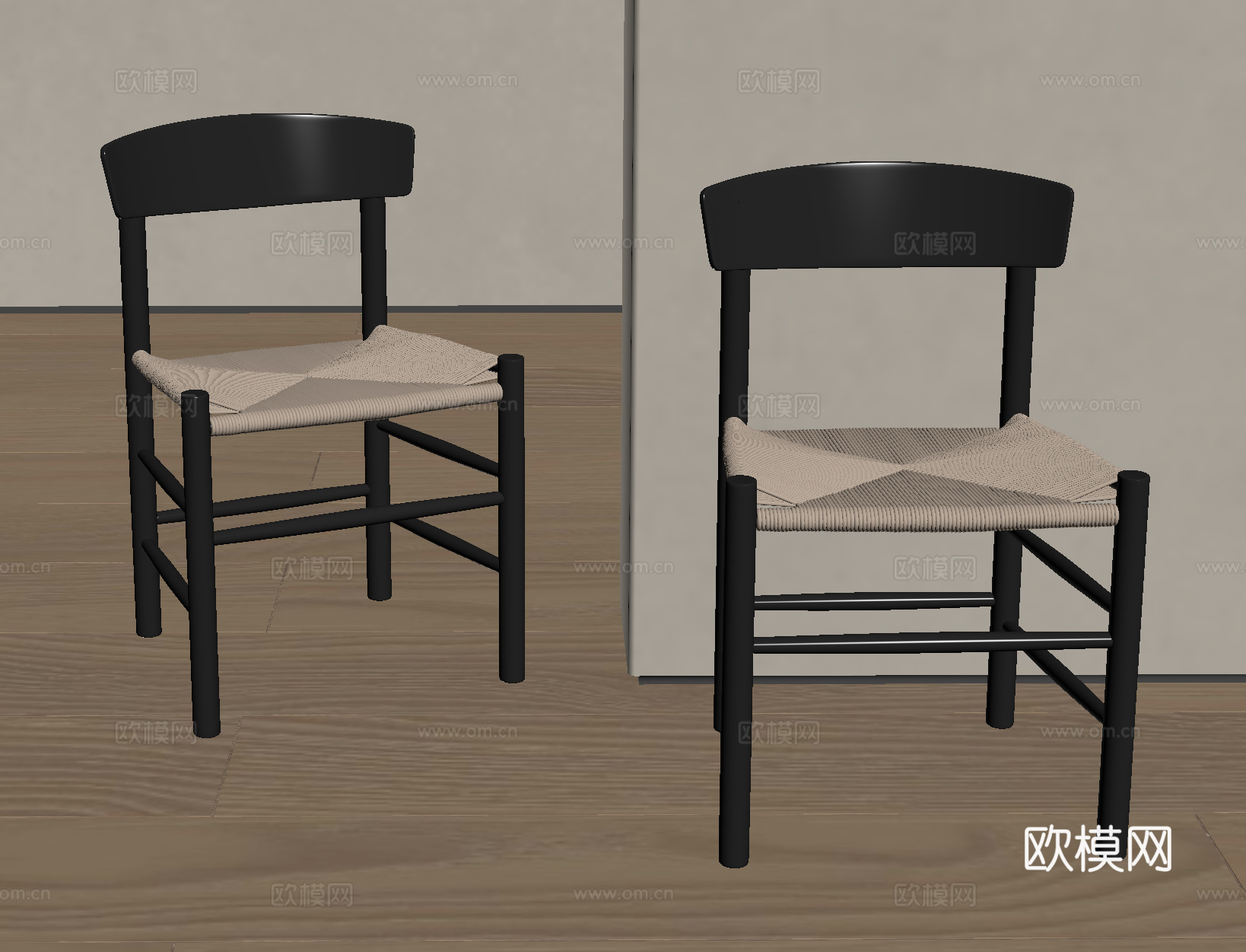 现代北欧餐椅 北欧餐椅 北欧单椅 现代实木餐椅 现代实木单椅su模型