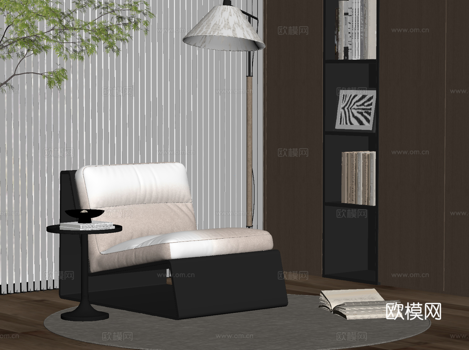 现代意式休闲椅su模型