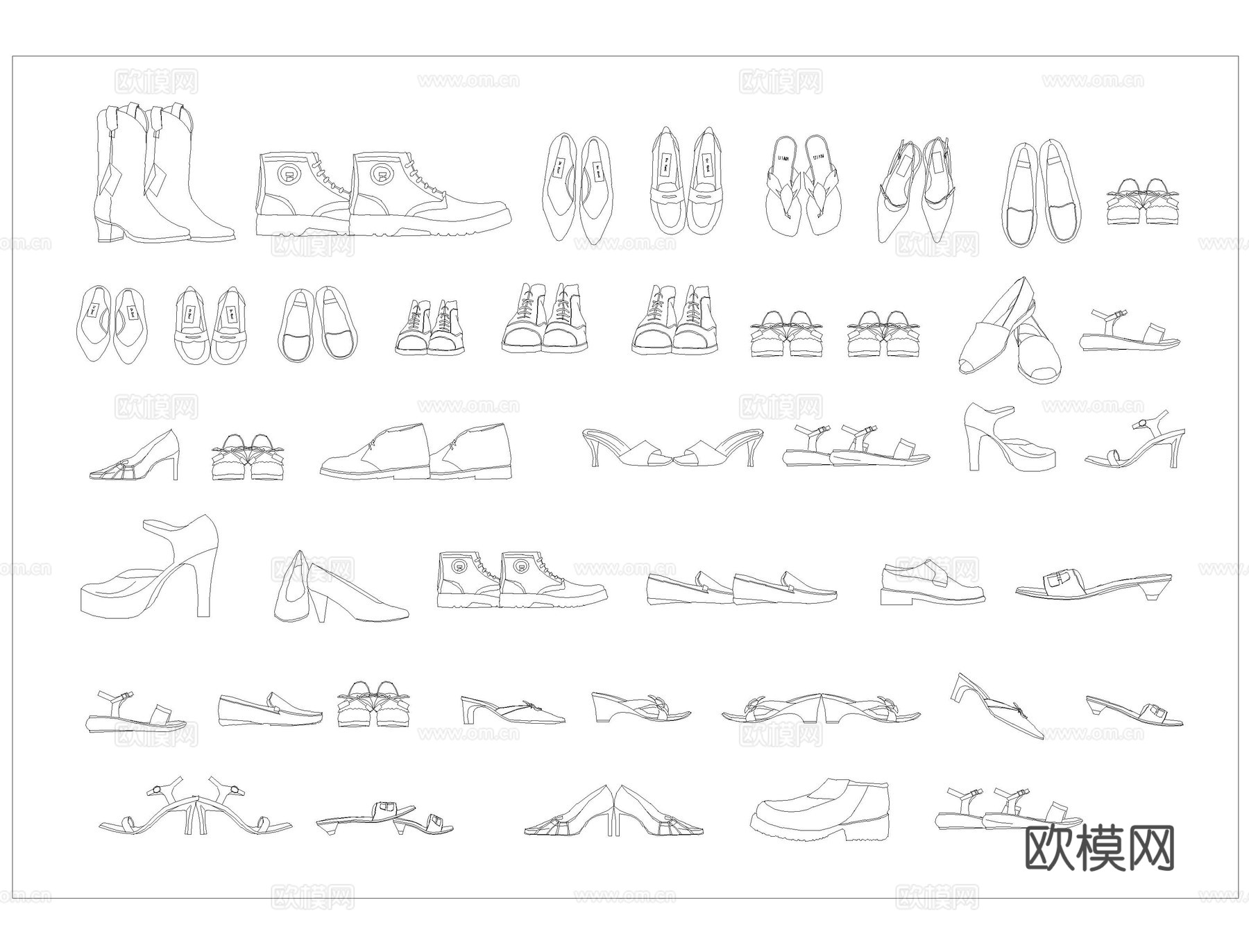 行李箱衣服鞋帽CAD平立面cad施工图