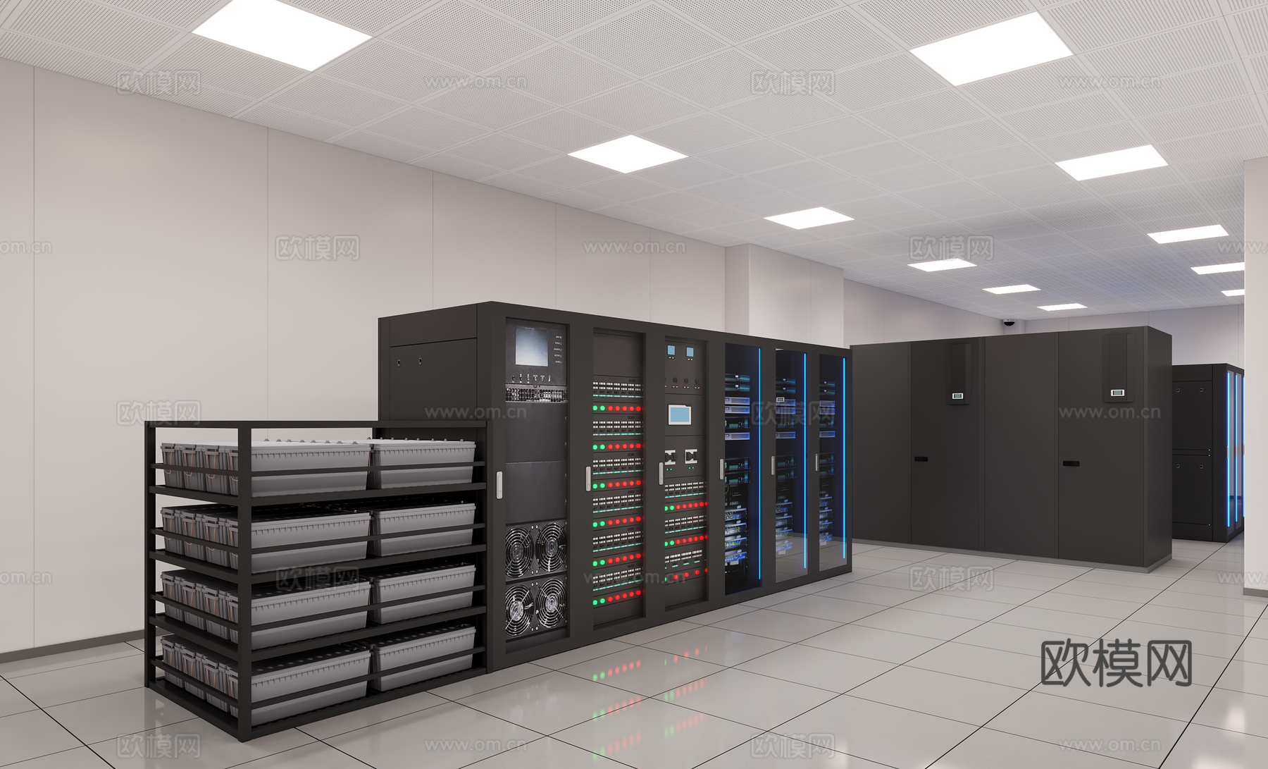 机房 设备间 存档室3d模型下载（渲染图1）