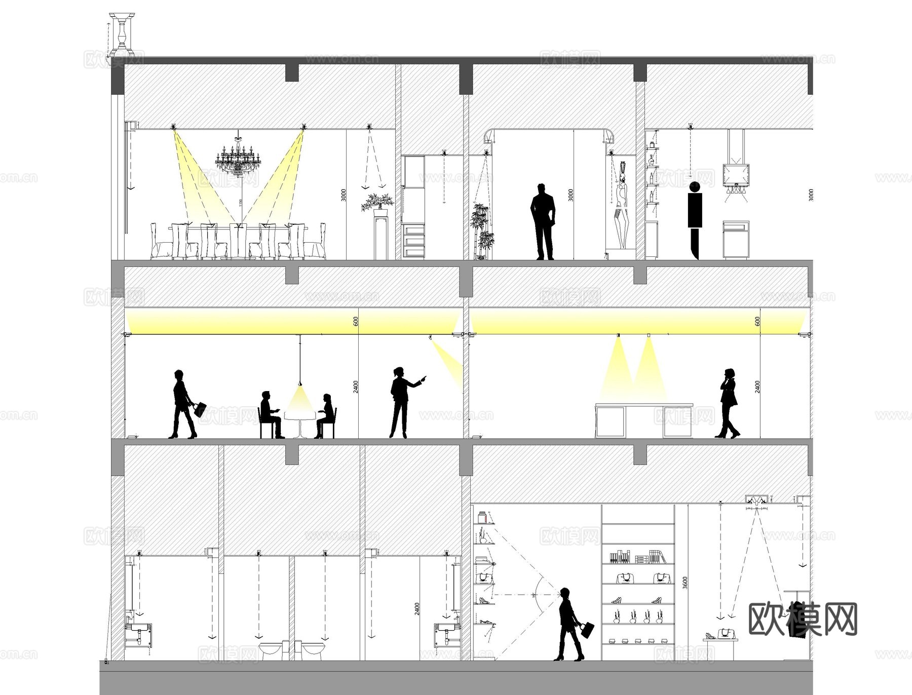 灯具CAD图库 节点图库cad施工图