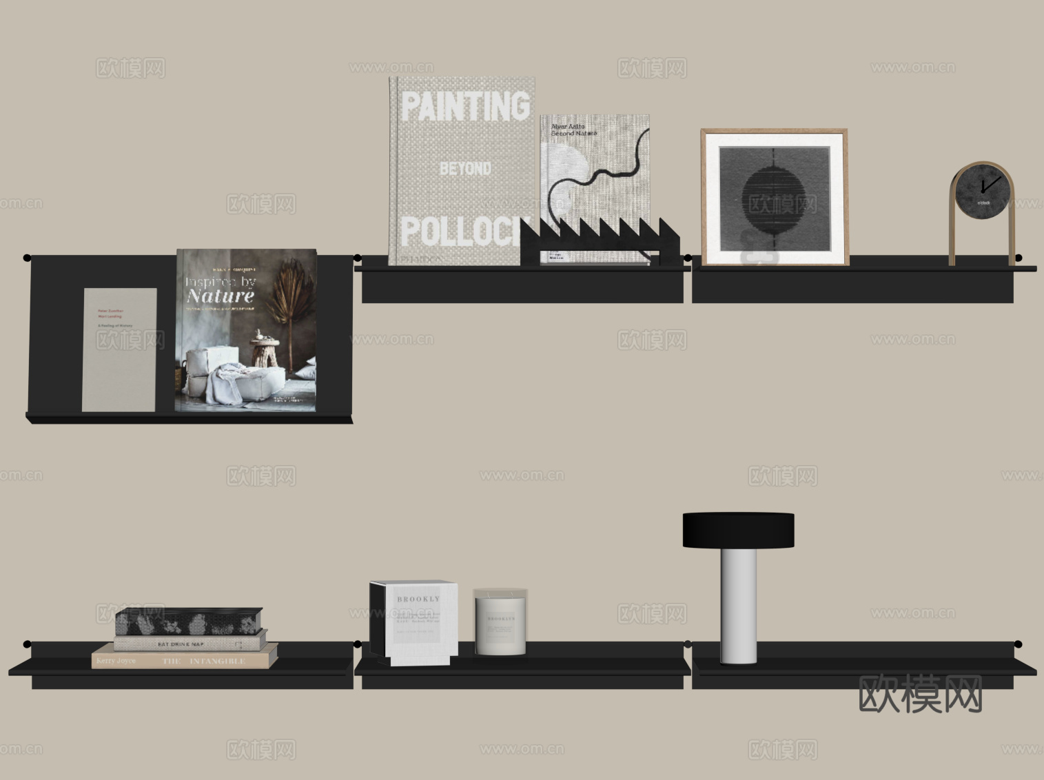 现代意式书架su模型