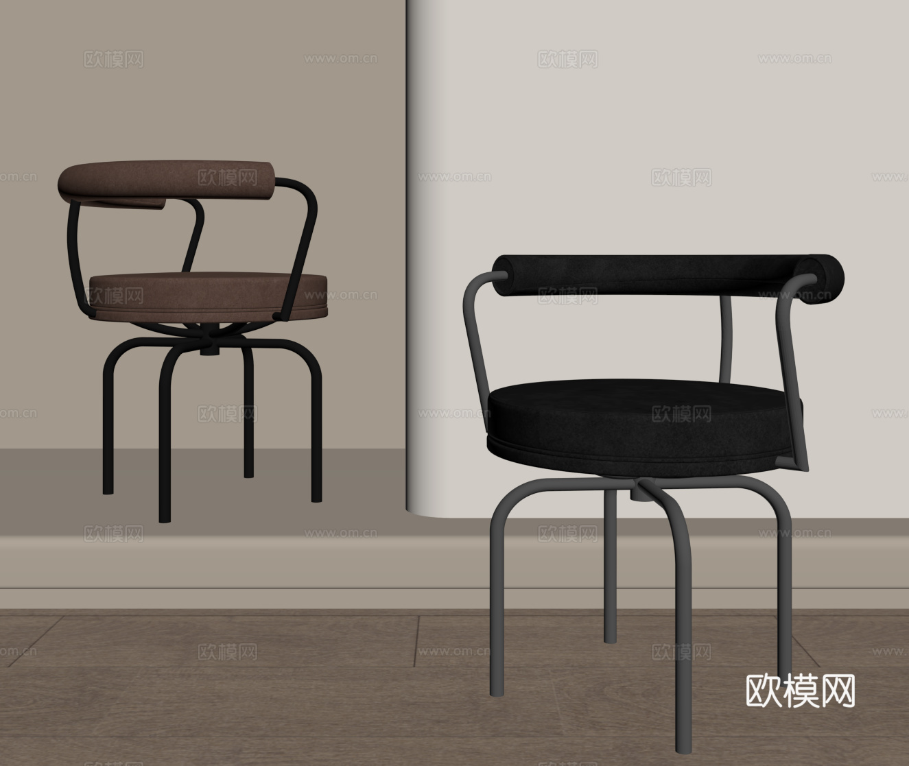 现代意式椅子 单椅 餐椅su模型