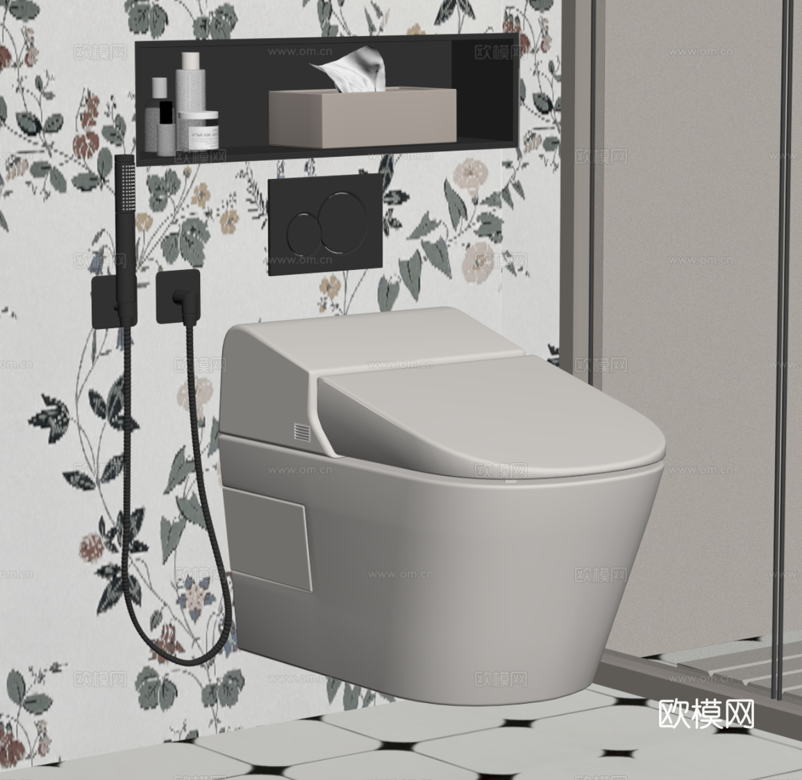 现代马桶 卫浴小件su模型