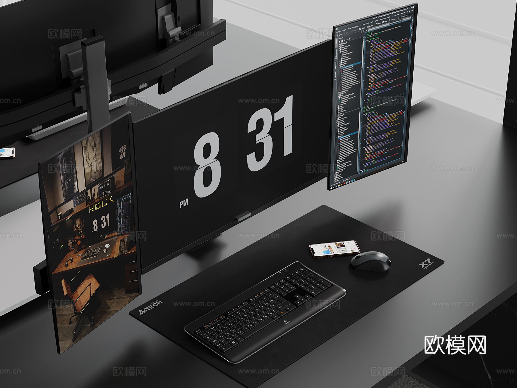 现代电脑 台式电脑su模型