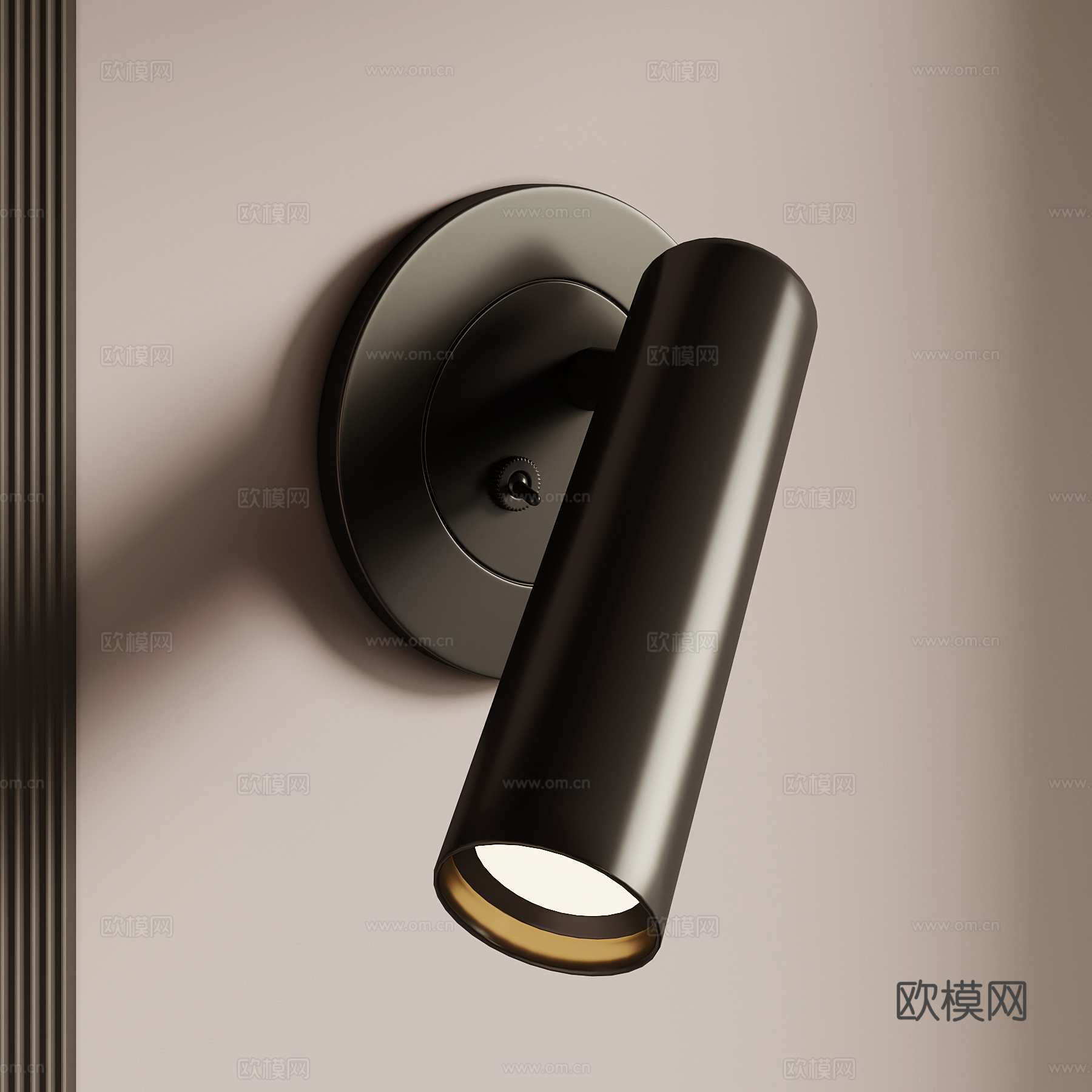 现代意式壁灯 筒灯射灯 阅读灯su模型