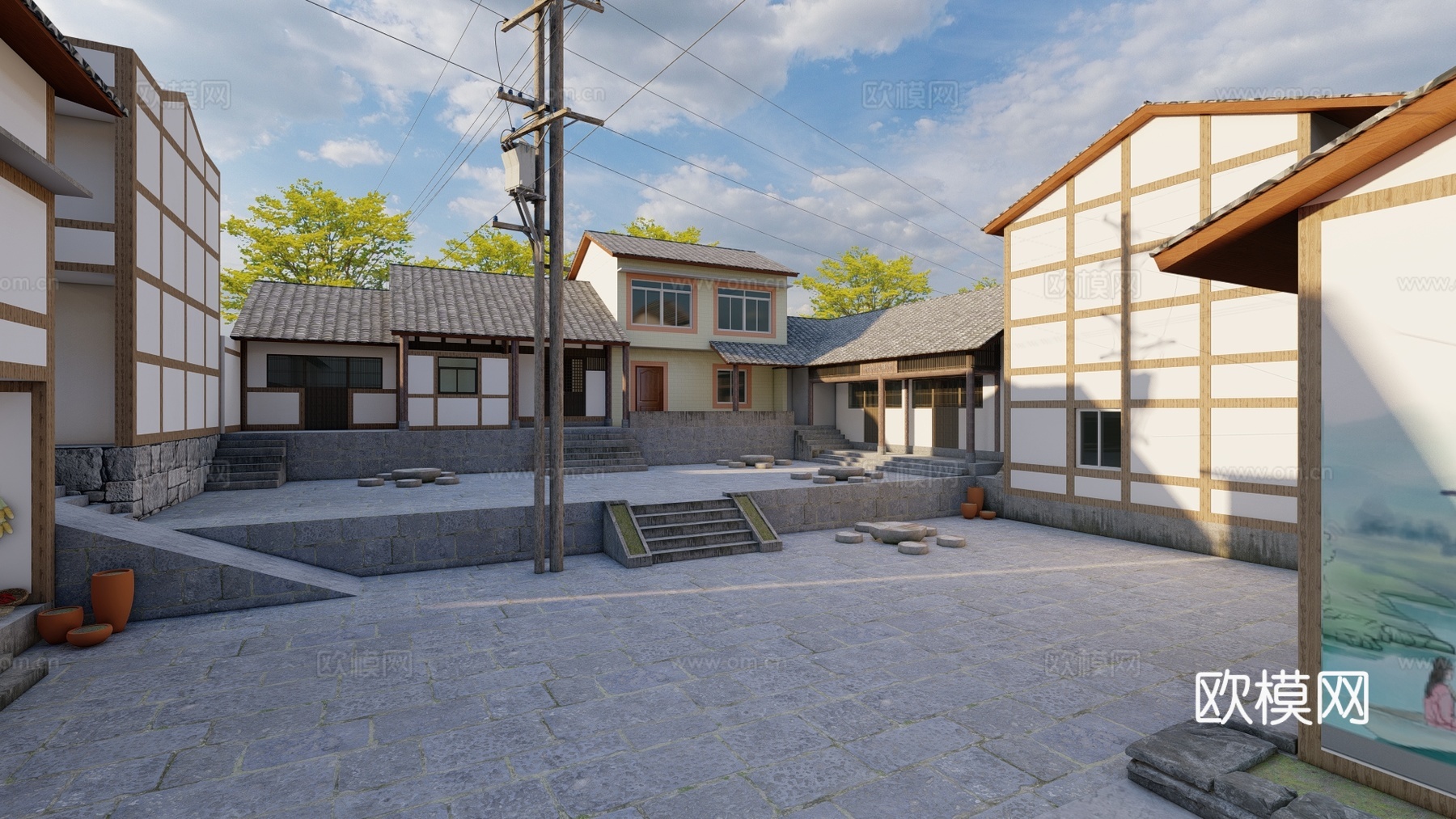 乡村老院子su模型