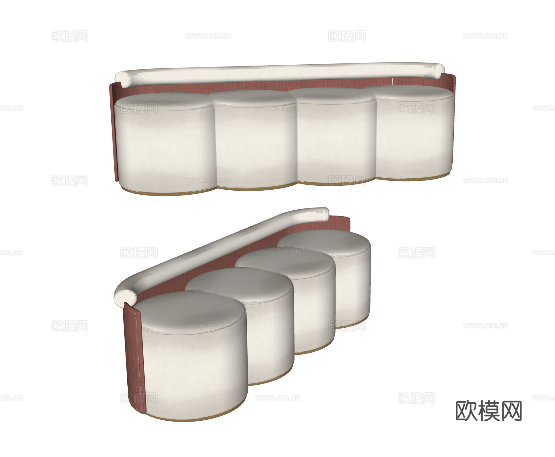 现代床尾凳 沙发凳su模型