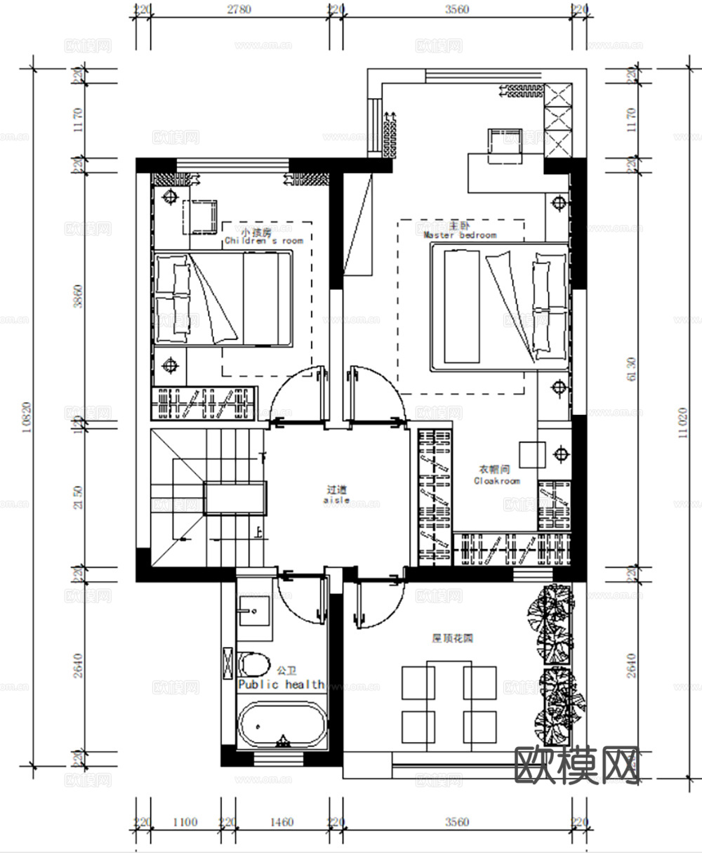 10套现代简约轻奢住宅平层别墅洋房CAD施工图附效果图cad施工图