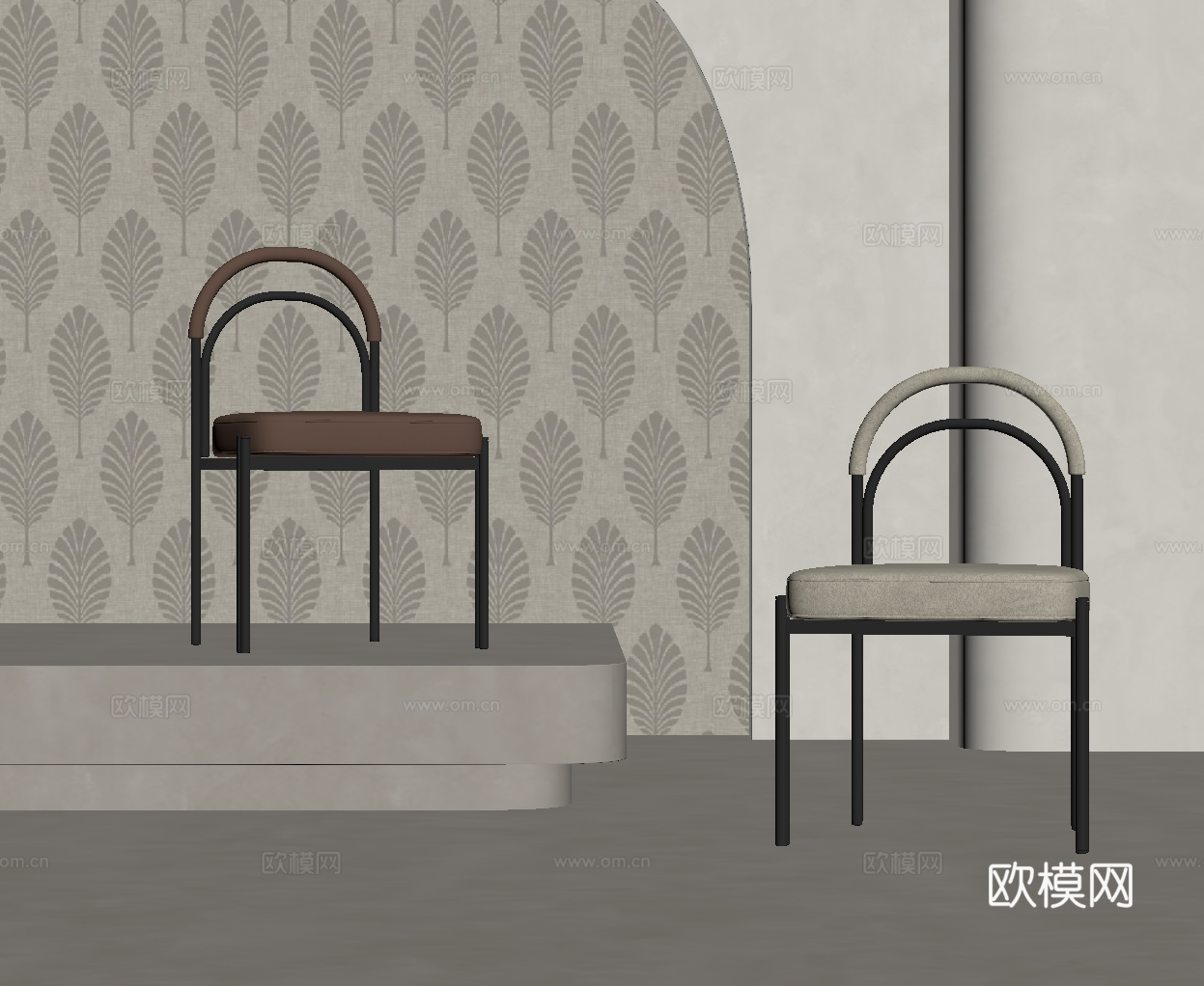 现代餐椅 休闲椅su模型