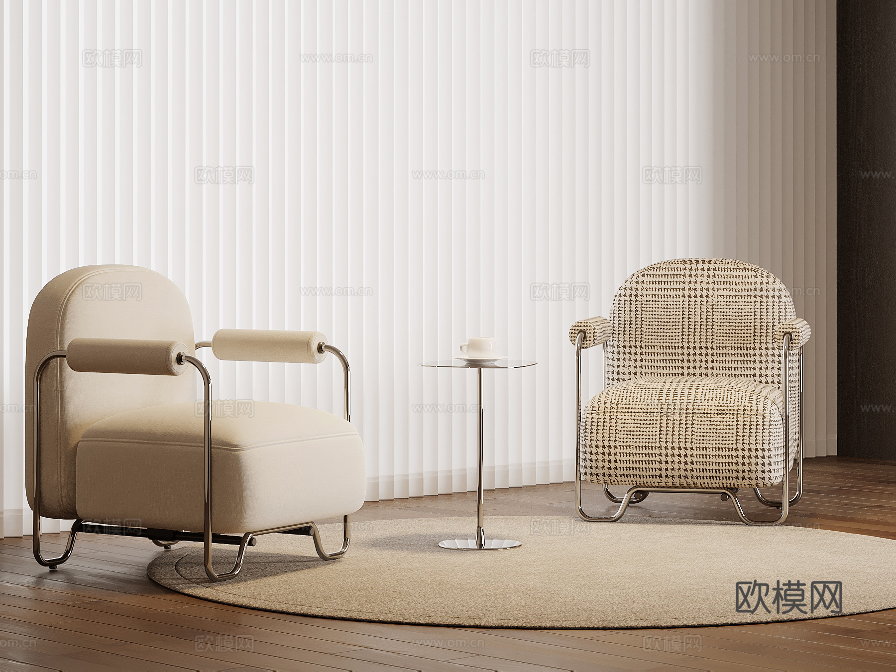 现代单人沙发 休闲椅su模型