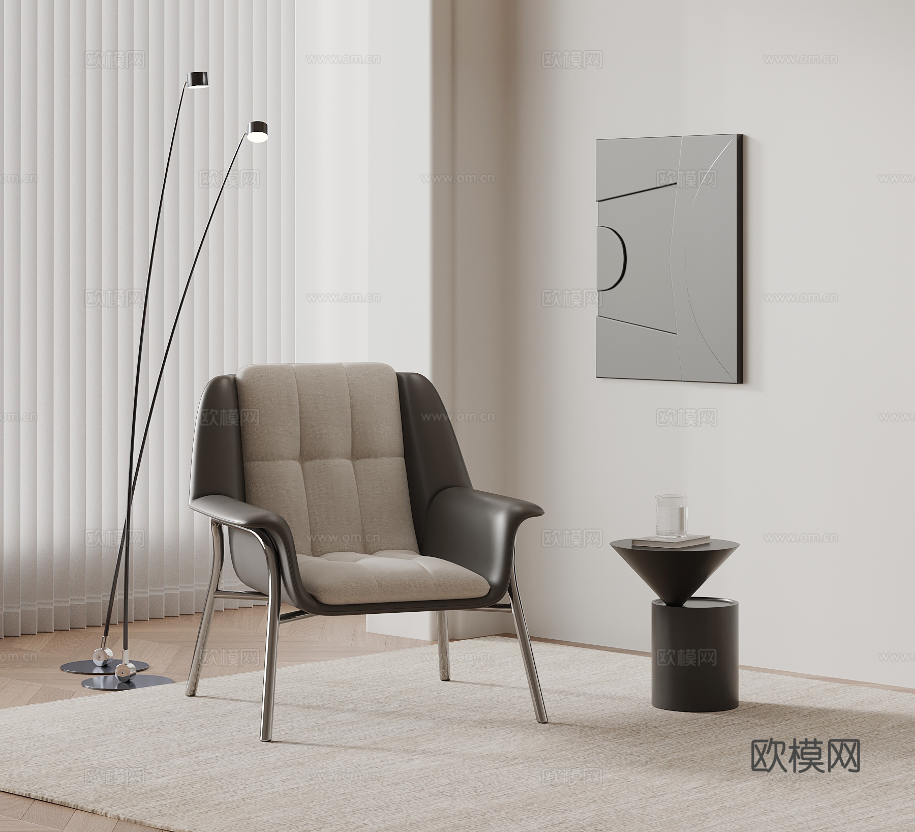 现代休闲椅 沙发椅su模型