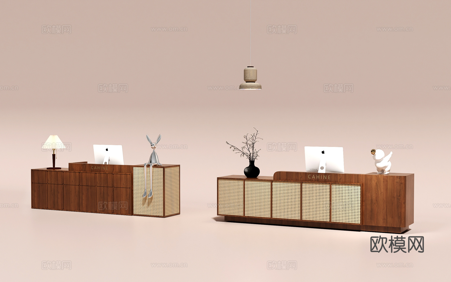 简约前台   办公室前台  美容院前台  酒店前台  民宿前su模型