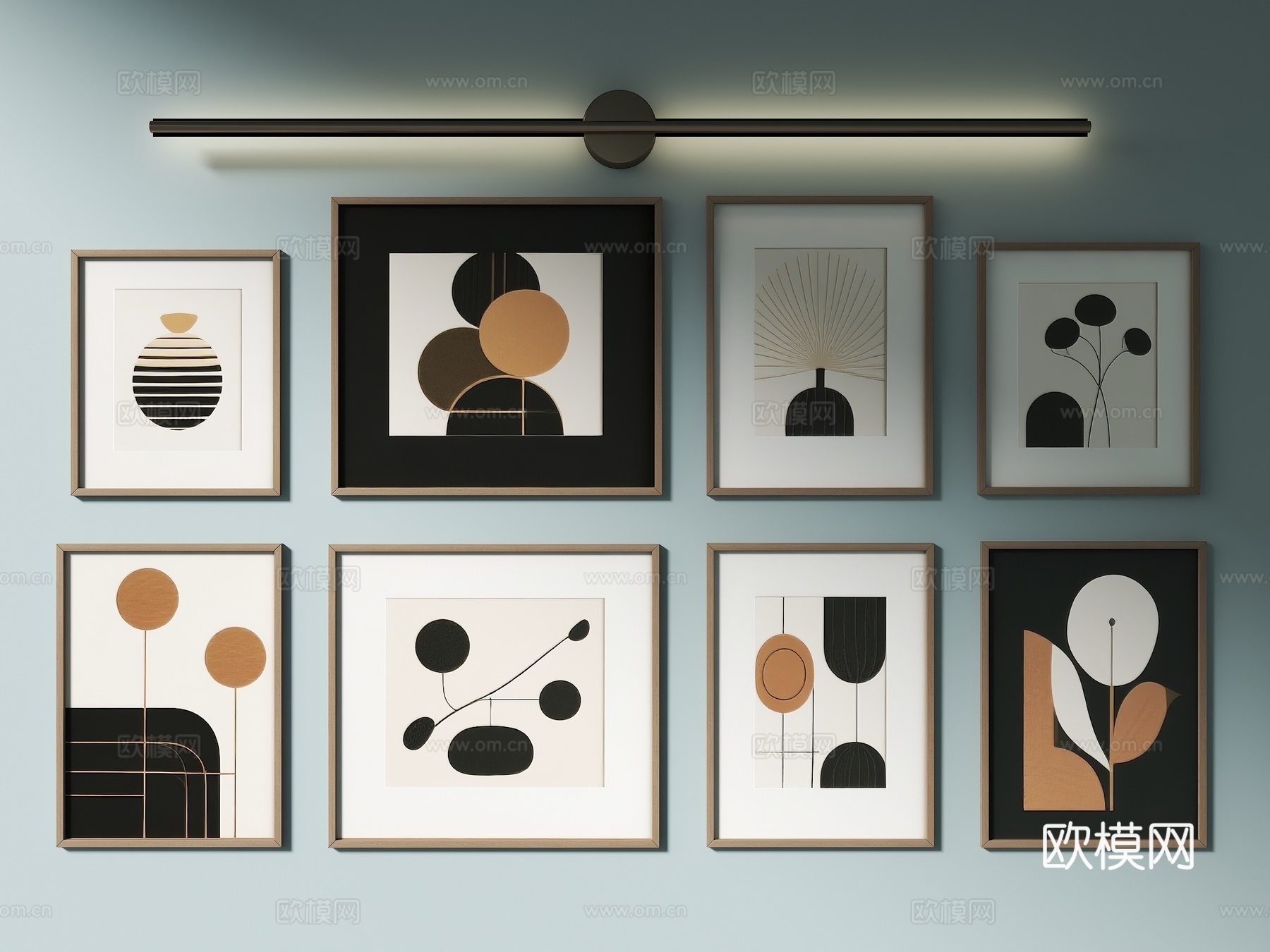 中古挂画 侘寂挂画 书房挂画 现代挂画 抽象画 办公室挂画su模型