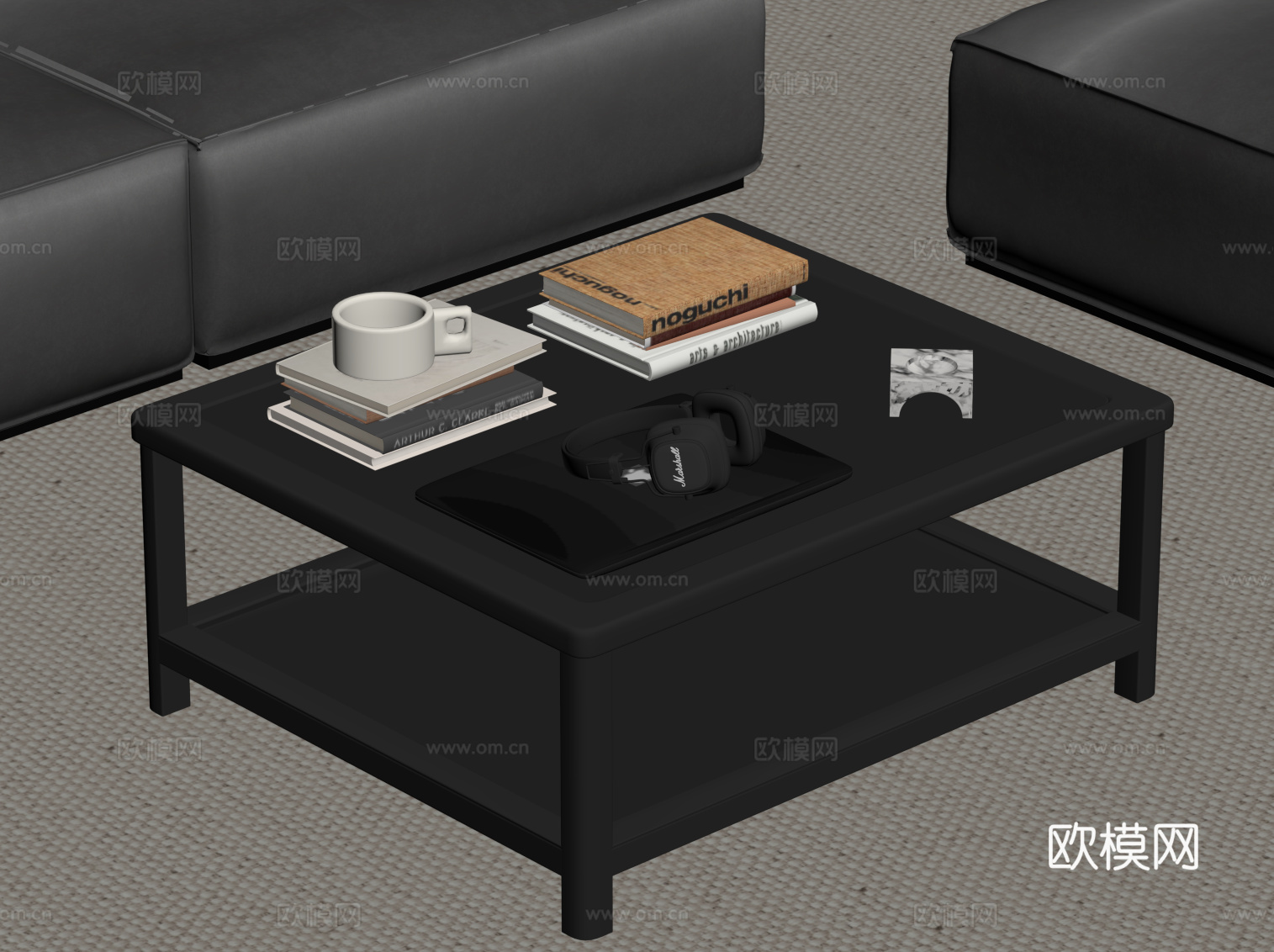 现代意式茶几su模型