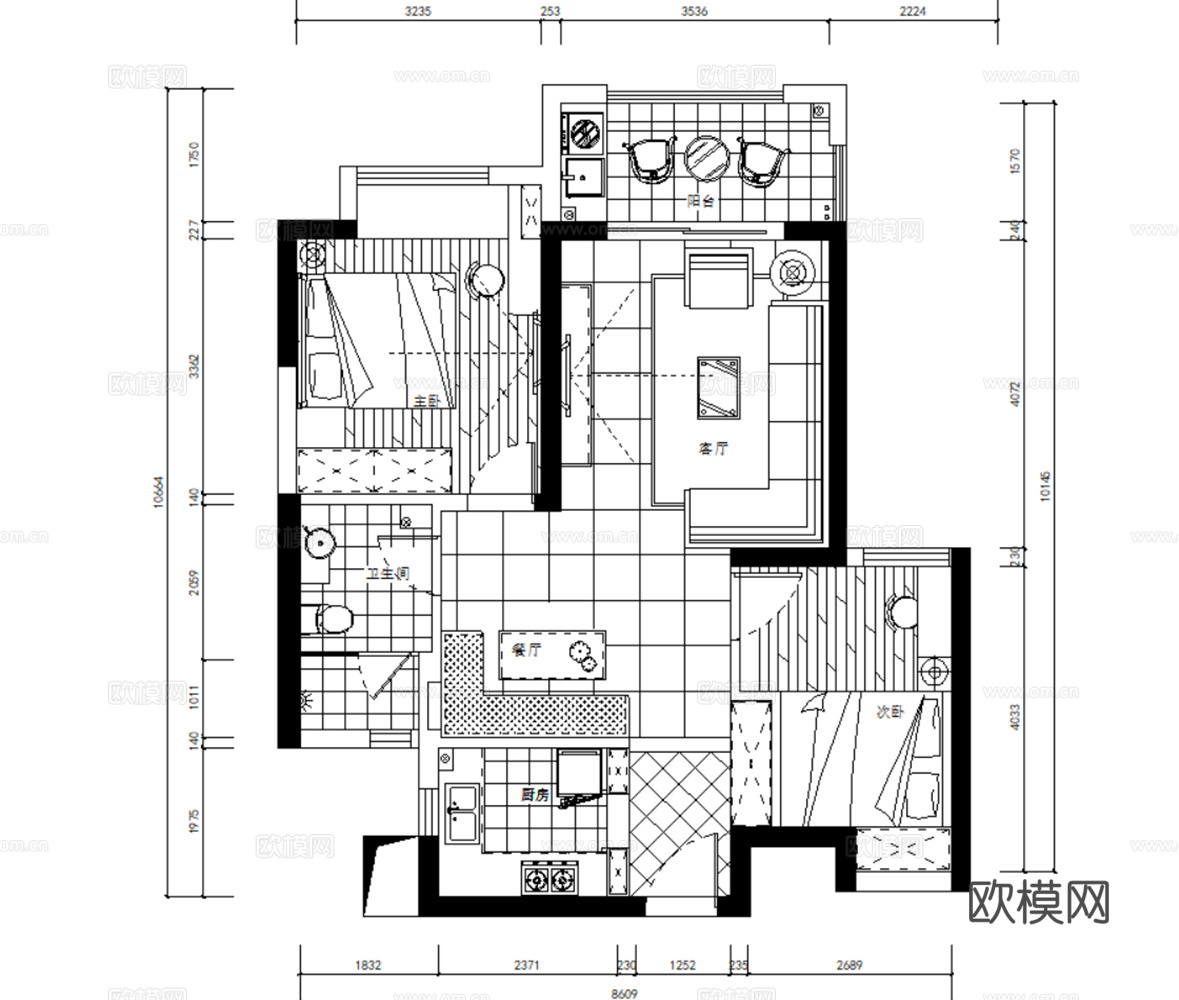 10套北欧风格家装CAD施工图附效果图cad施工图