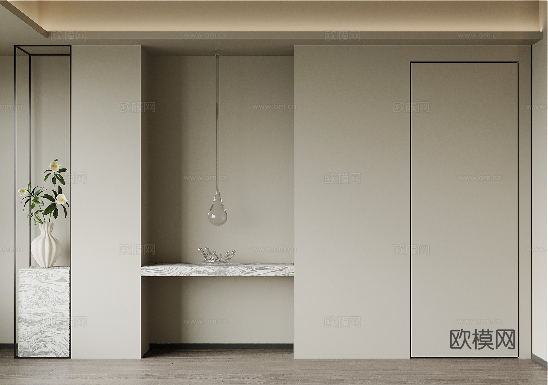 现代玄关 入户装饰玄关su模型