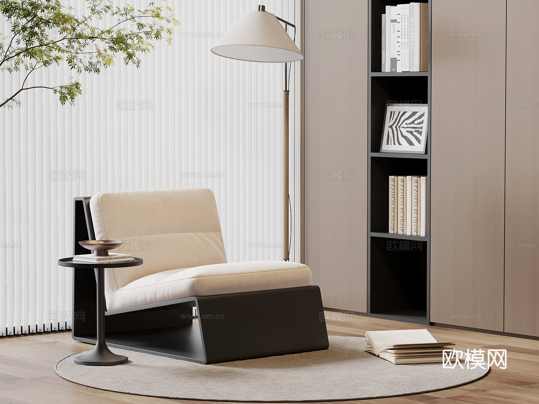 现代意式休闲椅su模型