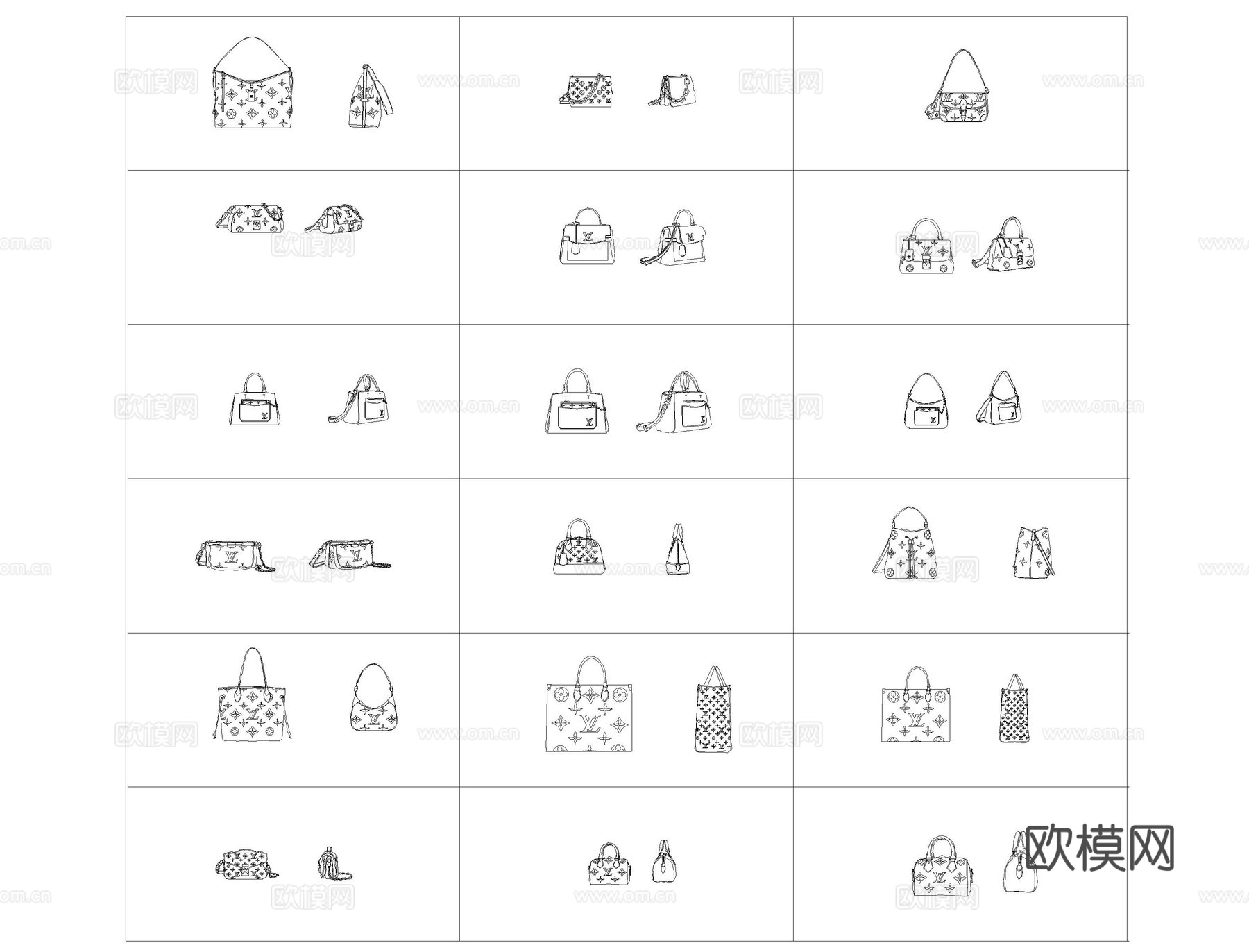 行李箱衣服鞋帽CAD平立面cad施工图