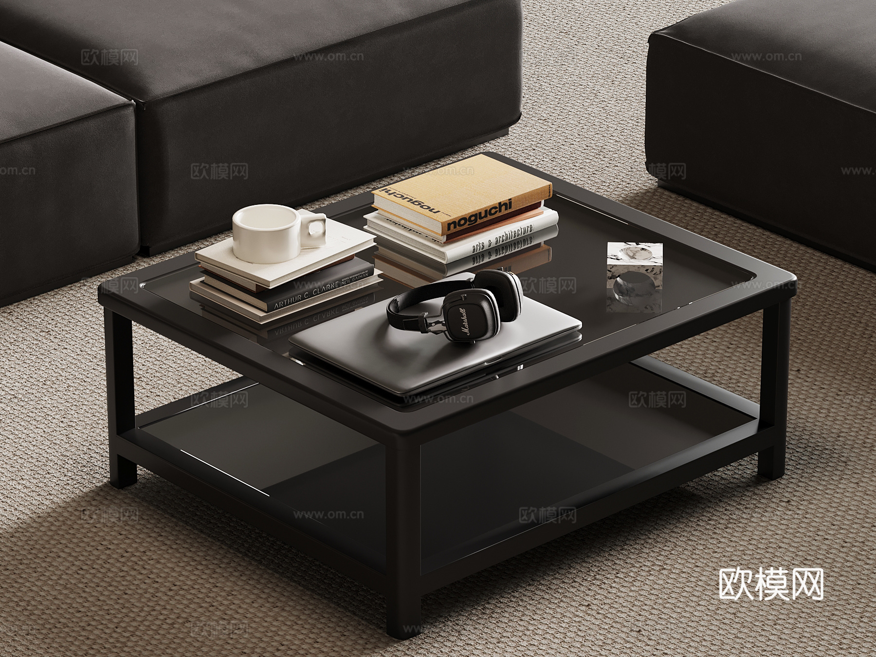 现代意式茶几su模型