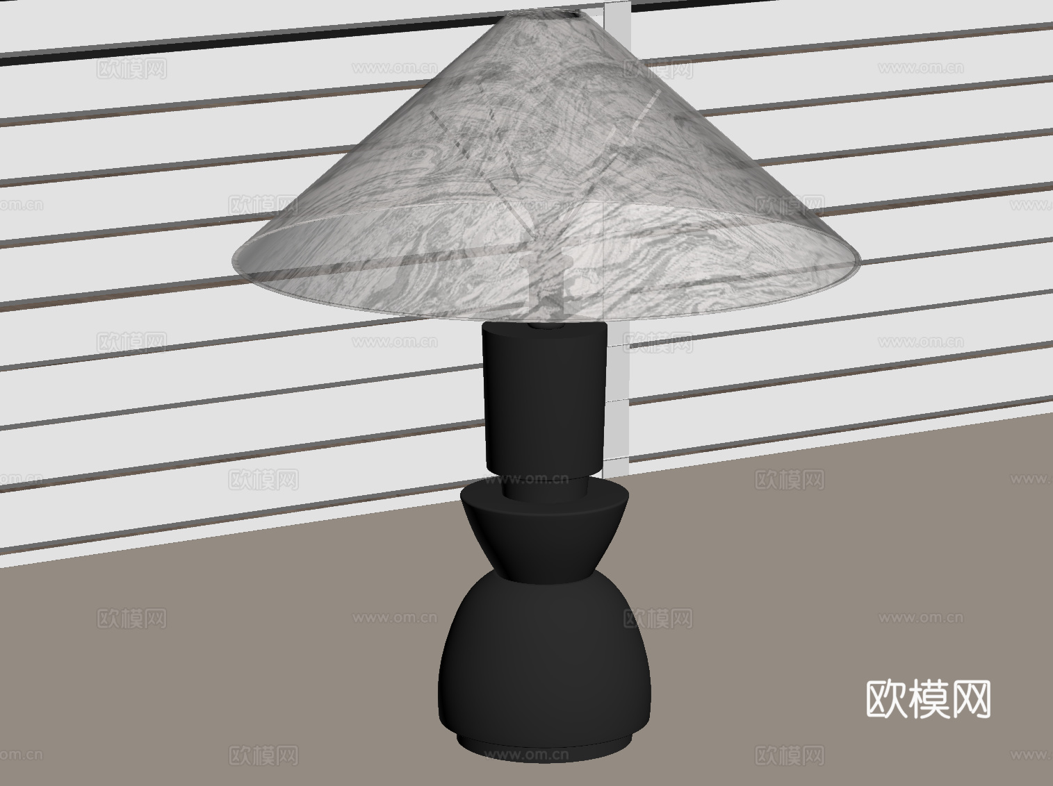 现代意式台灯 极简台灯su模型su模型