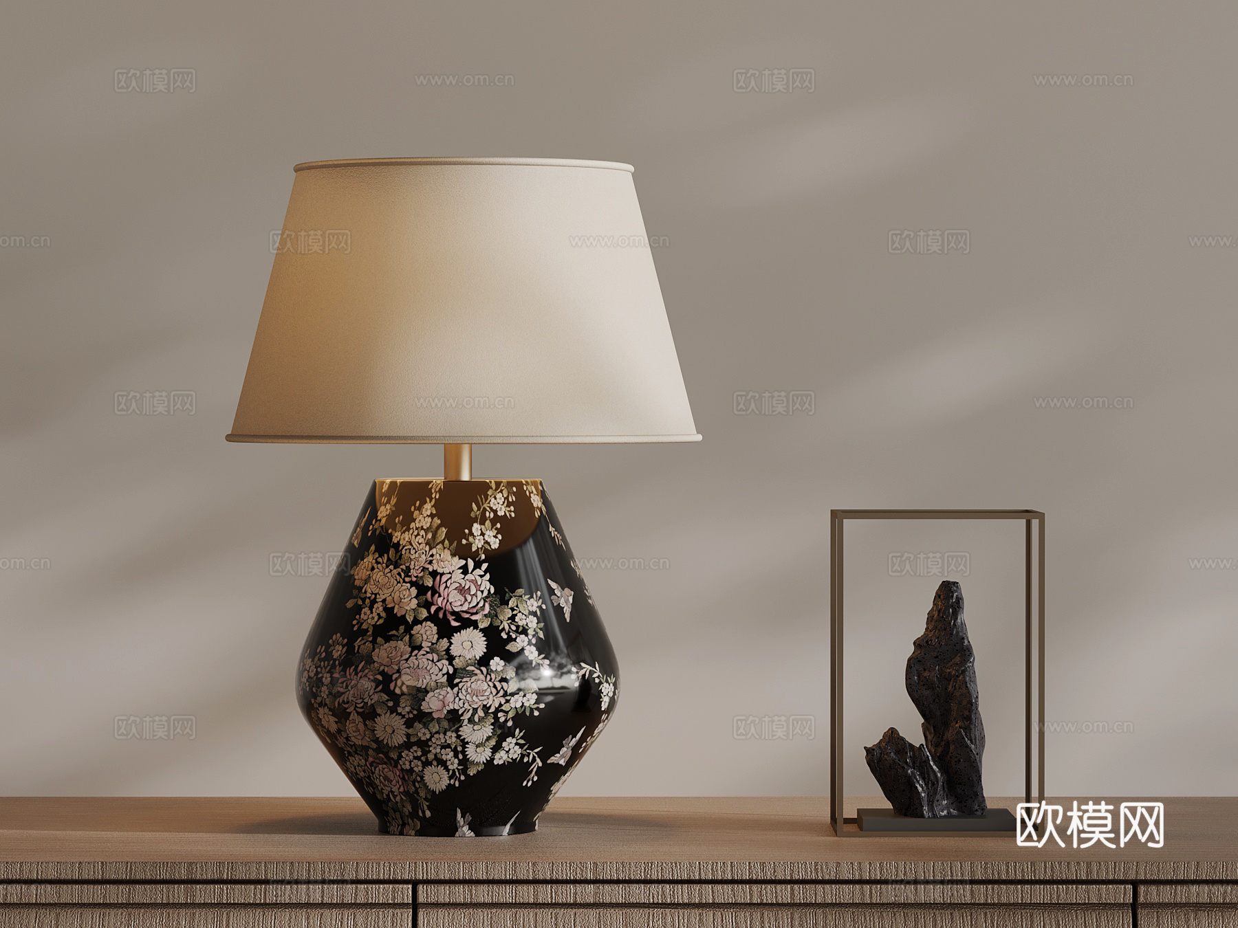 新中式台灯su模型