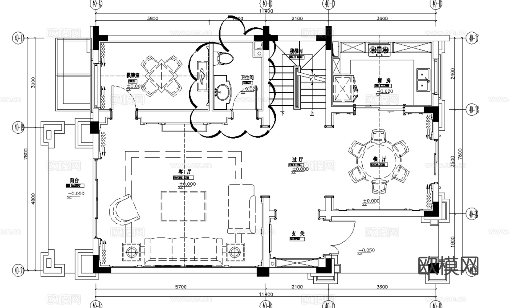 10套欧式轻奢风格样板间别墅大宅CAD施工图附效果图cad施工图