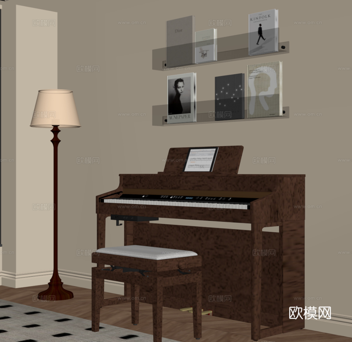中古风钢琴su模型