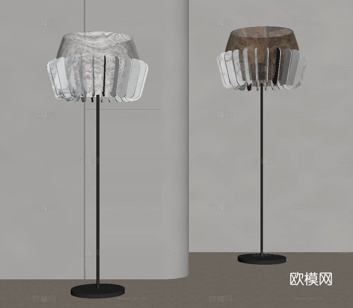 现代意式落地灯su模型