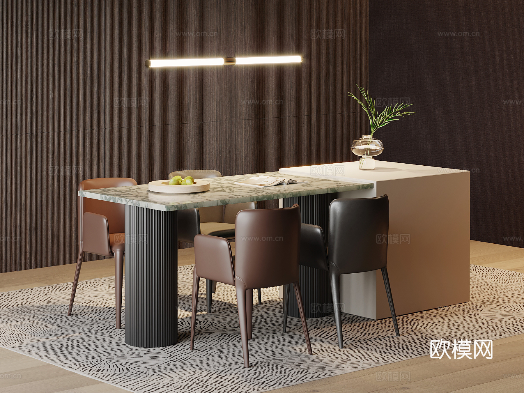 意式岛台su模型