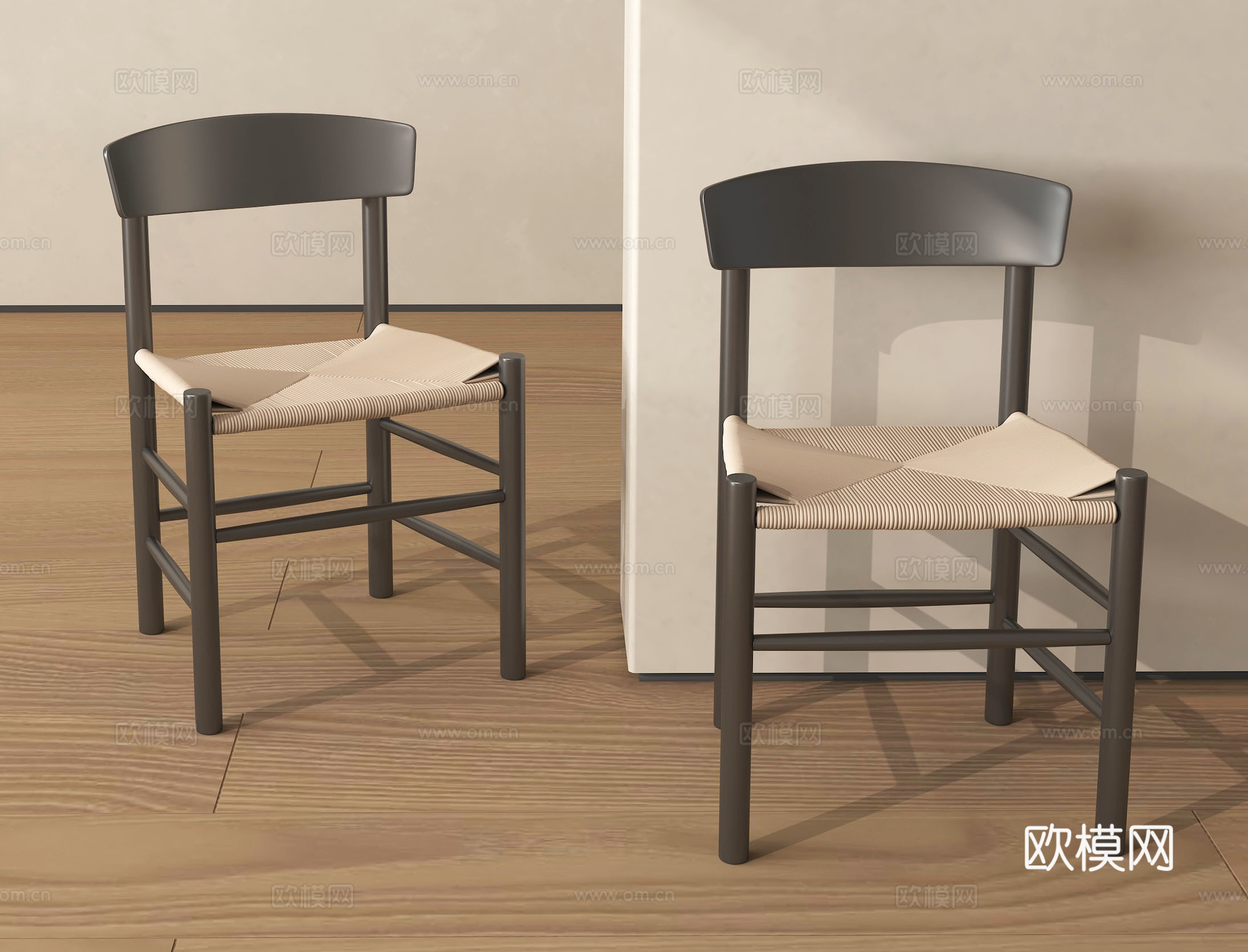 现代北欧餐椅 北欧餐椅 北欧单椅 现代实木餐椅 现代实木单椅su模型