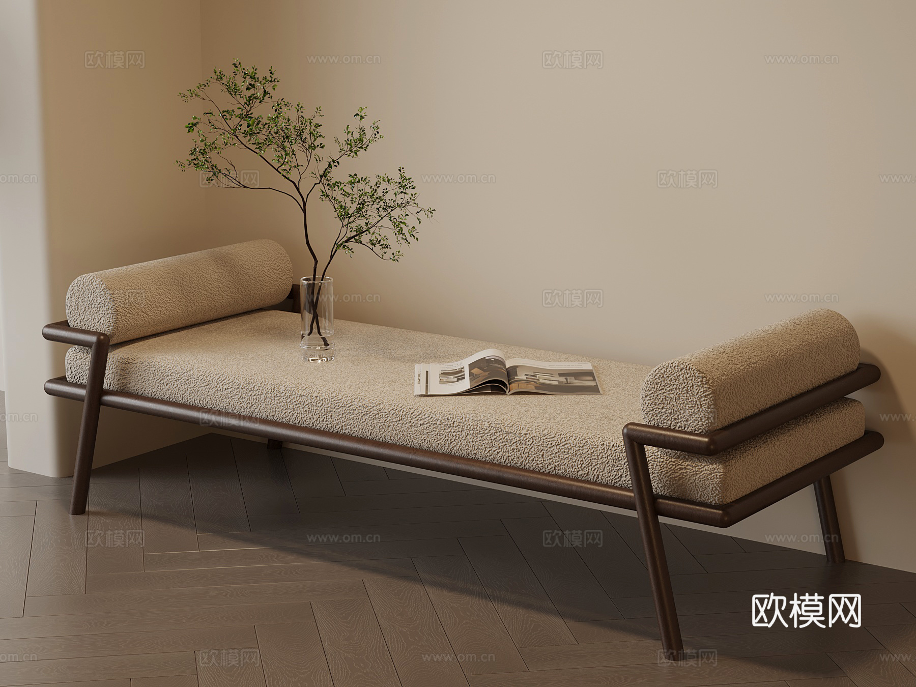 新中式换鞋凳 长凳su模型