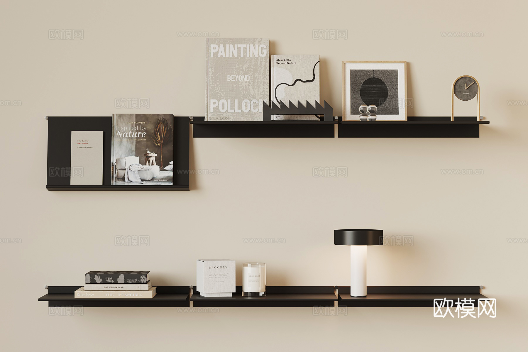 现代意式书架su模型