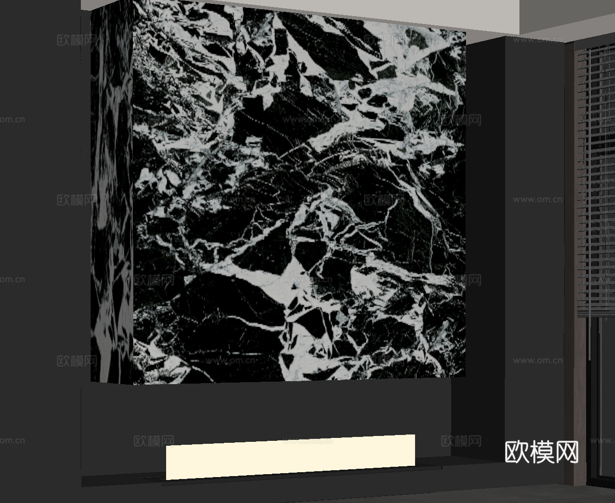 现代意式火炉 背景墙su模型