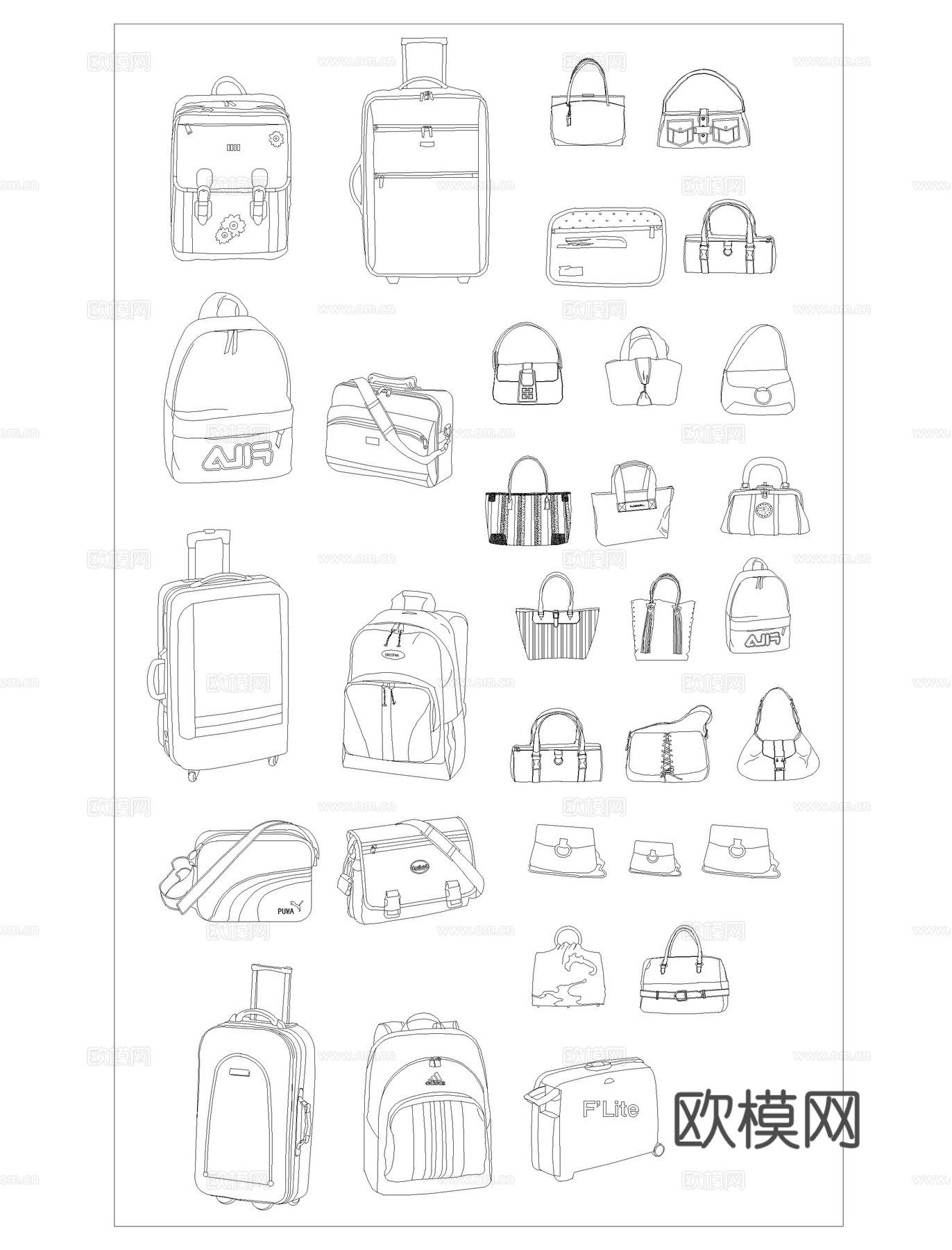 行李箱衣服鞋帽CAD平立面cad施工图