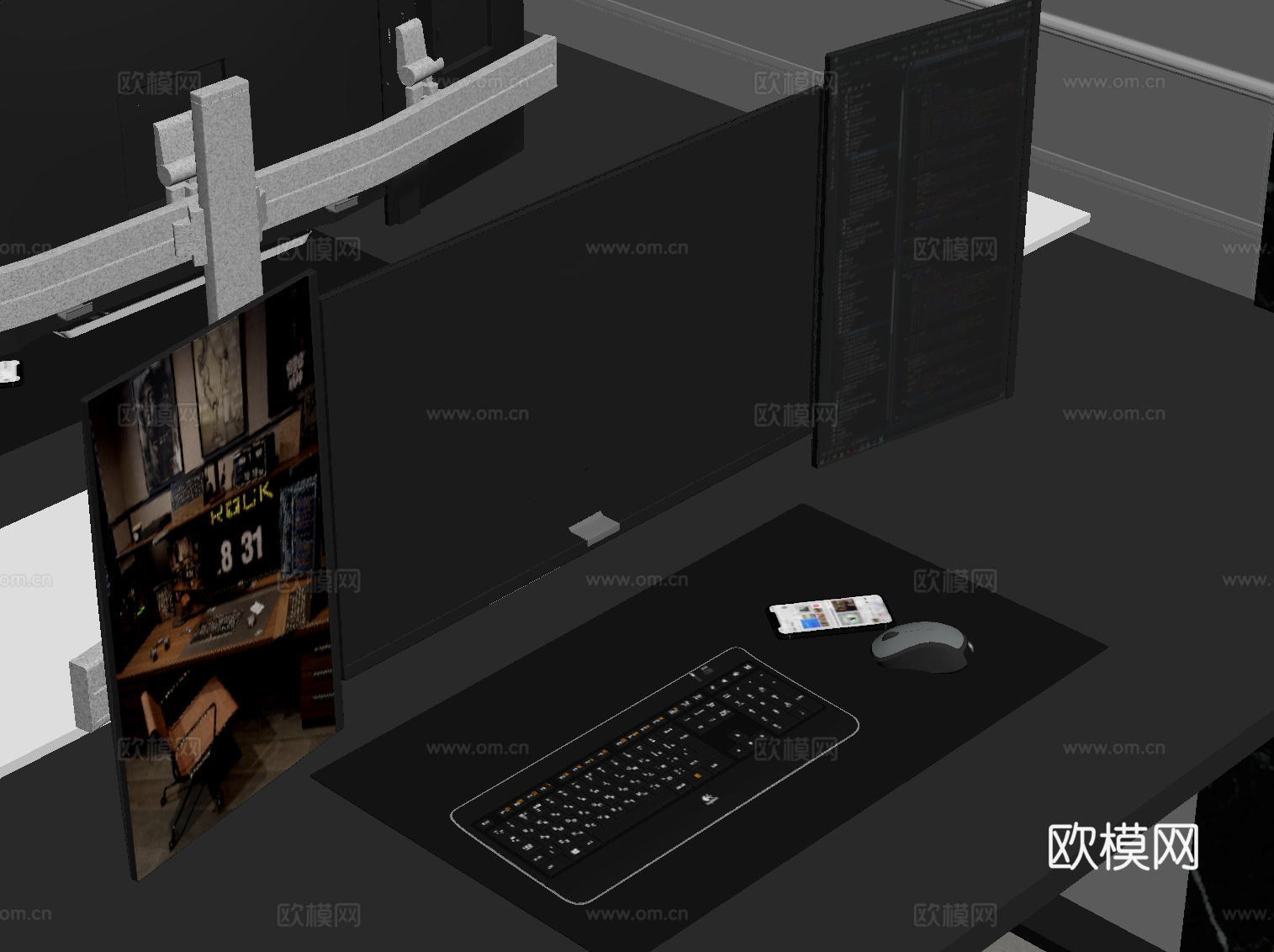 现代电脑 台式电脑su模型