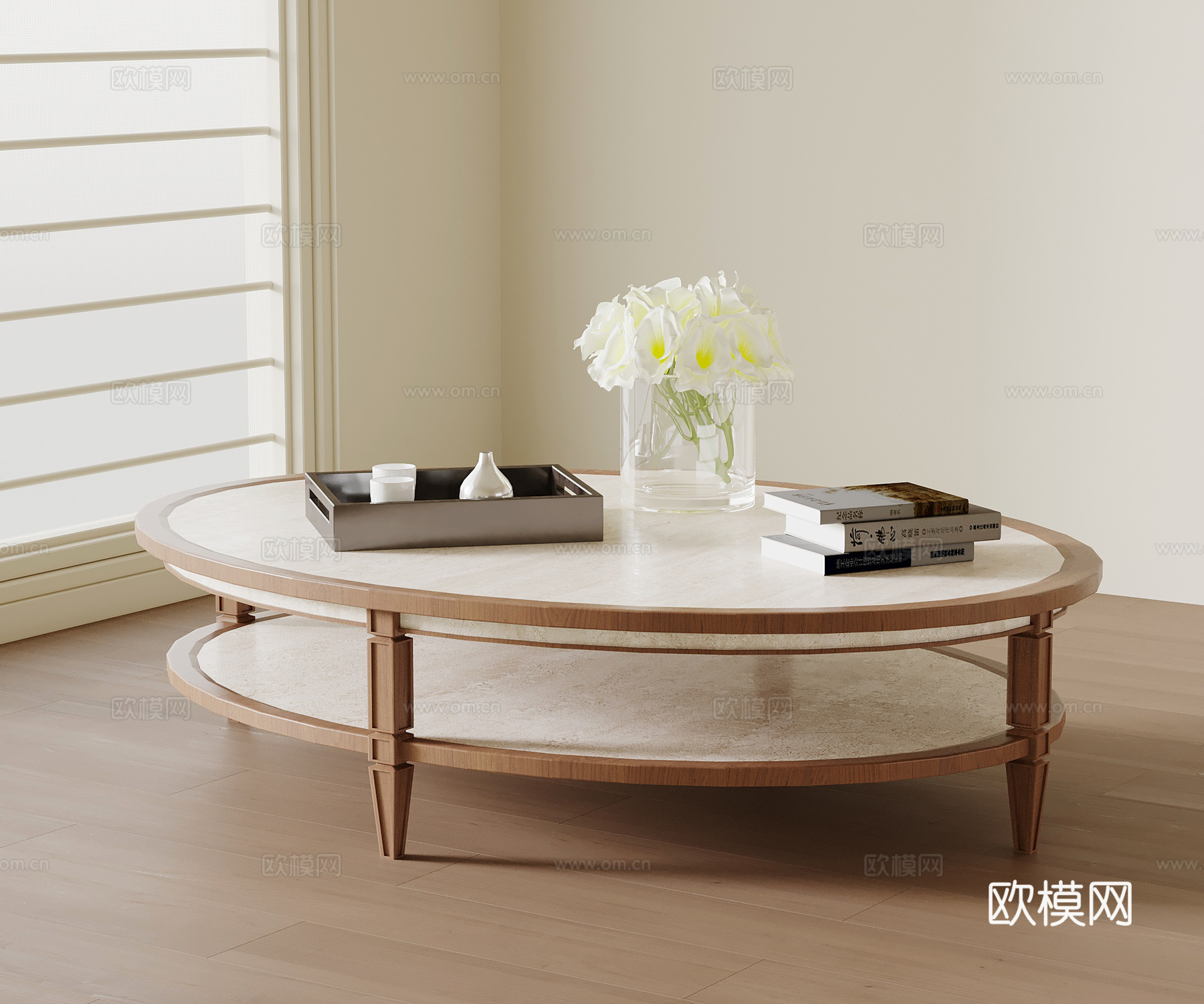中古风茶几 大理石茶几su模型