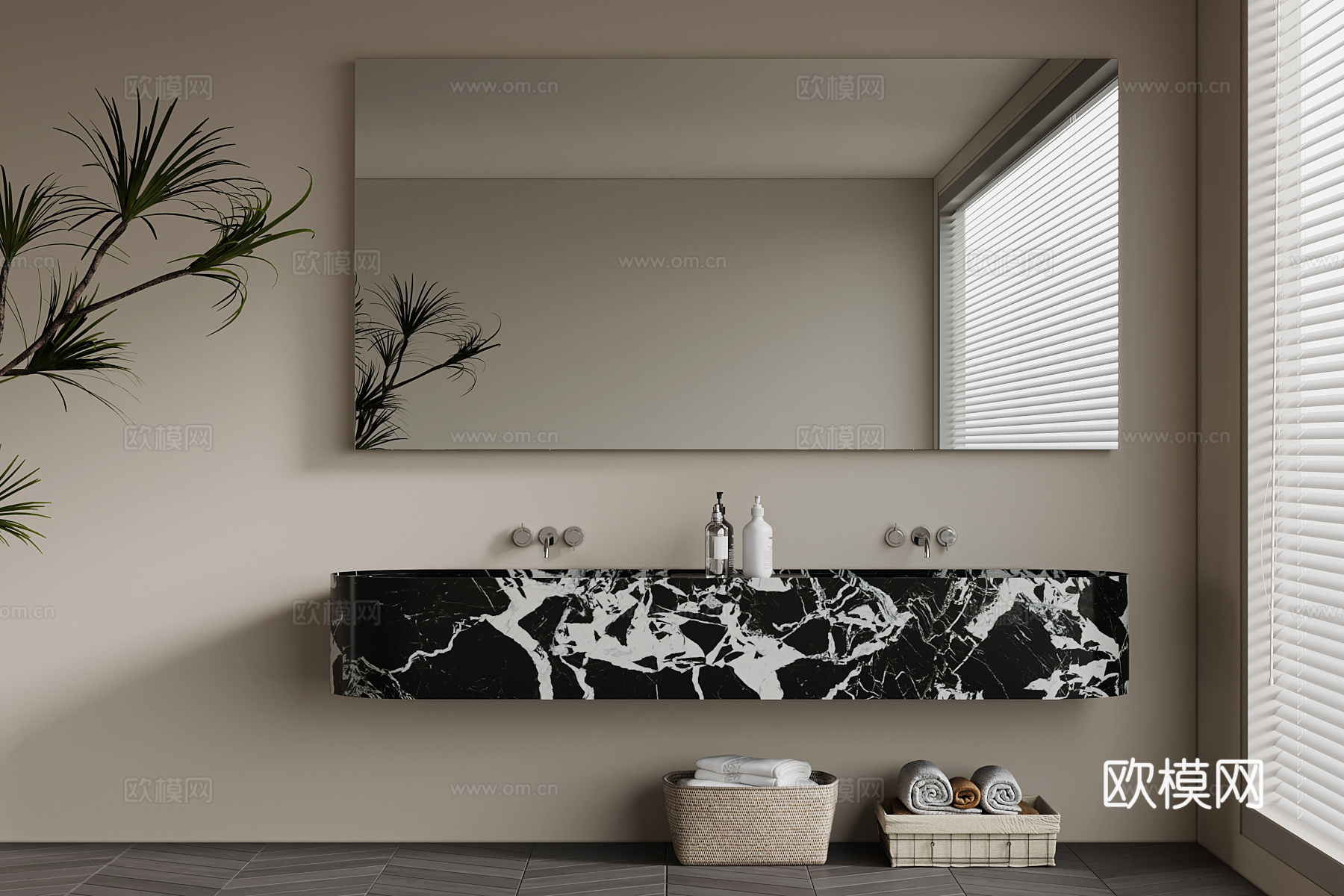 现代浴室柜su模型