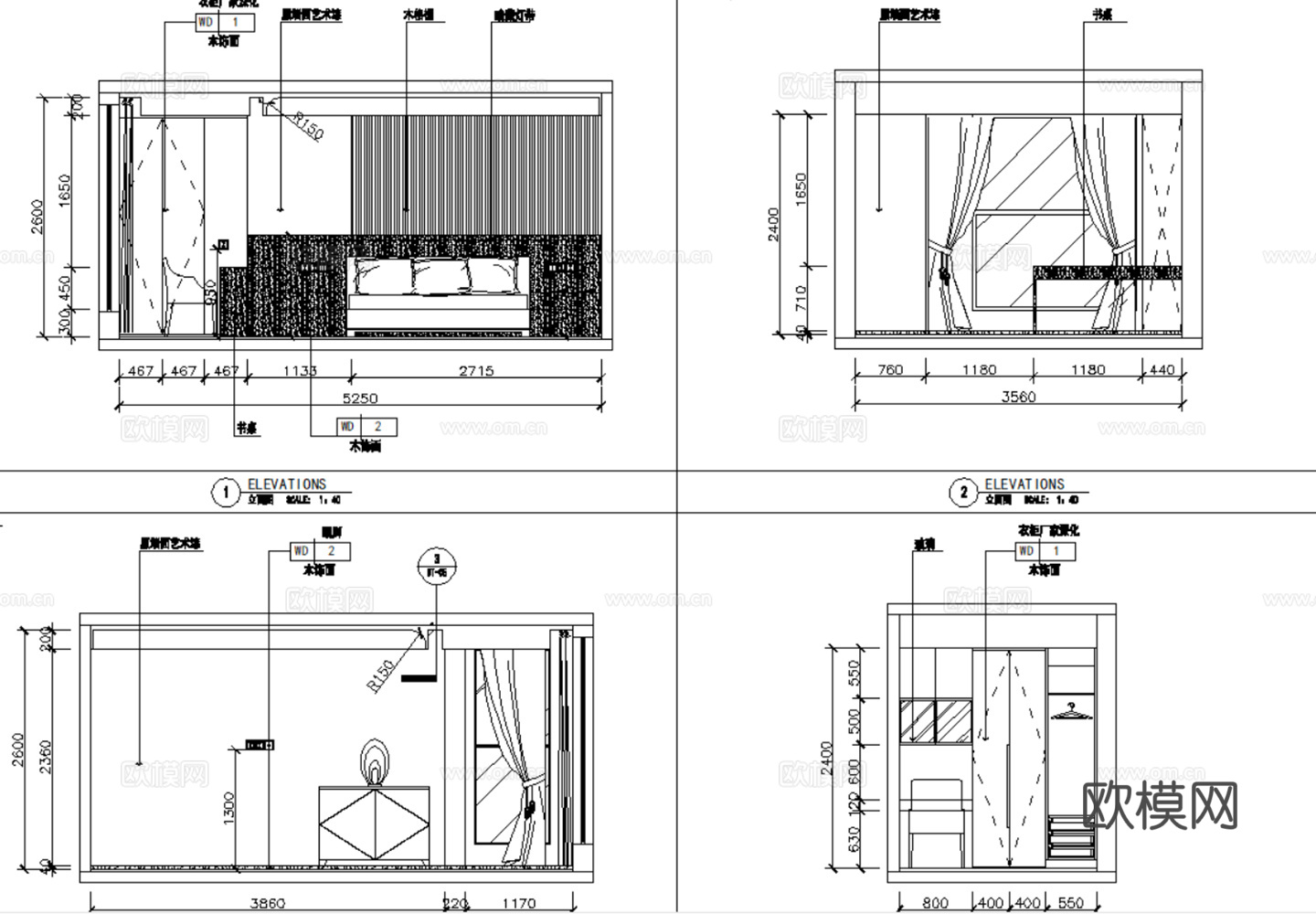 10套现代简约轻奢住宅平层别墅洋房CAD施工图附效果图cad施工图