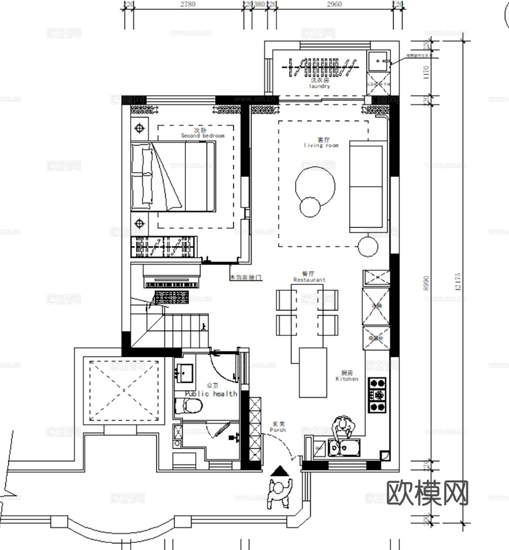 10套现代简约轻奢住宅平层别墅洋房CAD施工图附效果图cad施工图