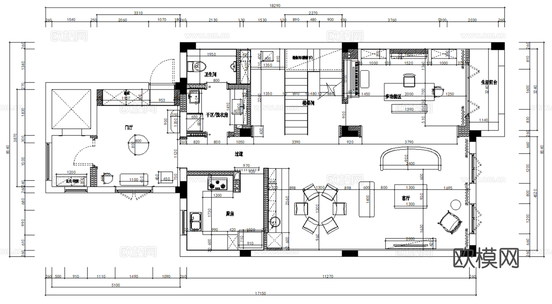 10套欧式轻奢风格样板间别墅大宅CAD施工图附效果图cad施工图