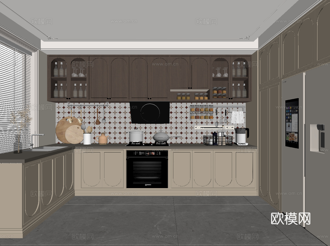 法式中古风厨房su模型