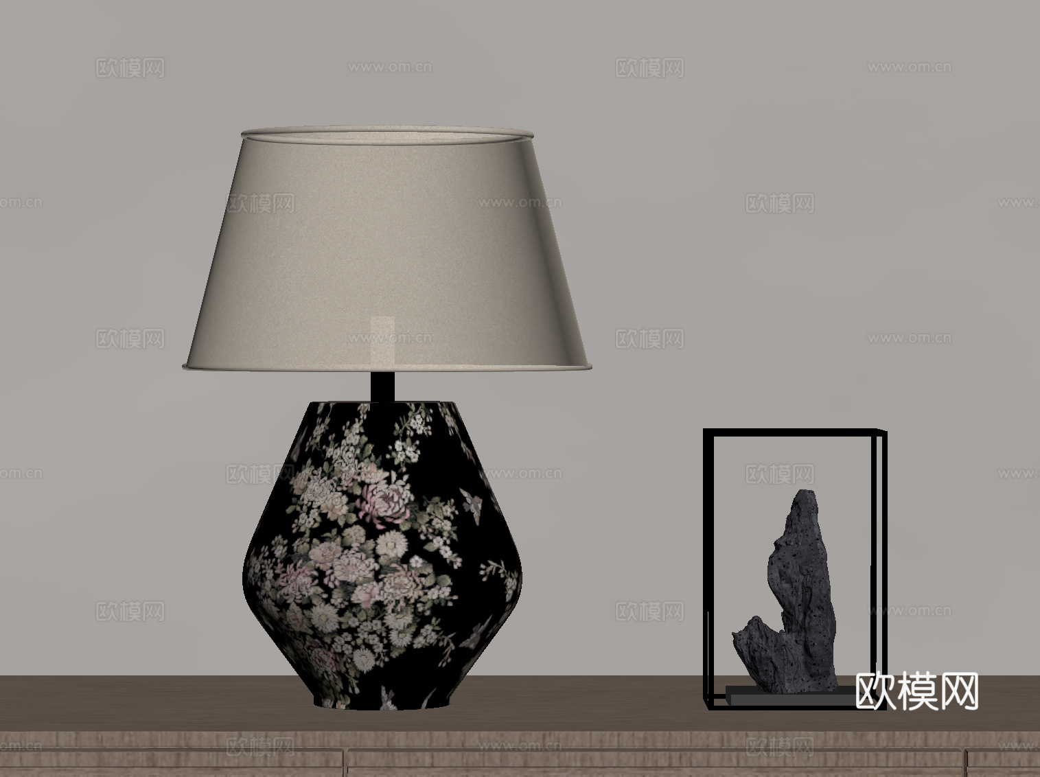 新中式台灯su模型